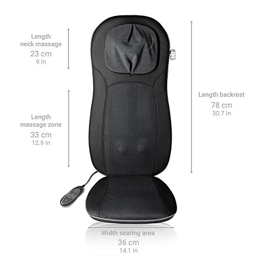 Medisana MCN Pro Funda de asiento de masaje Shiatsu, asiento de masaje con vibración, desconexión automática, masaje de cuello regulable, 3 intensidades, con función de calentamiento