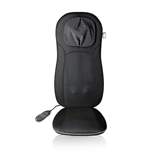 Medisana MCN Pro Funda de asiento de masaje Shiatsu, asiento de masaje con vibración, desconexión automática, masaje de cuello regulable, 3 intensidades, con función de calentamiento