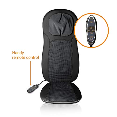 Medisana MCN Pro Funda de asiento de masaje Shiatsu, asiento de masaje con vibración, desconexión automática, masaje de cuello regulable, 3 intensidades, con función de calentamiento