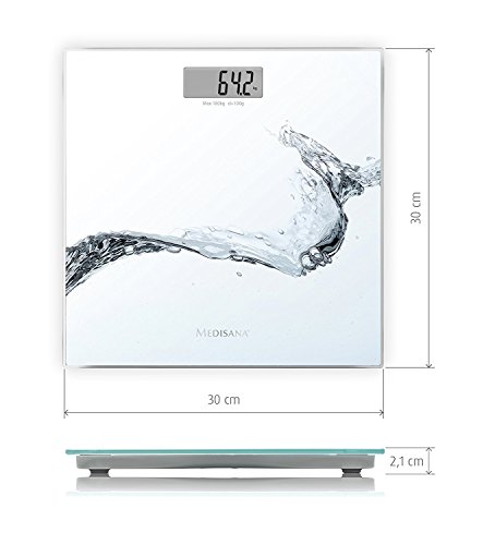 Medisana PS 405 Balanza personal digital de hasta 180 kg, báscula de baño con 2 motivos intercambiables, báscula corporal para la medición de peso