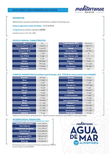 Mediterranea Agua de Mar Alimentaria en Envase de 2 Litros