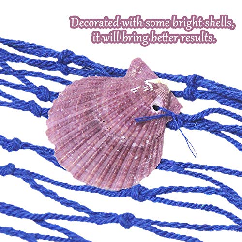 Mediterránea del Estilo Decorativa Red de Pesca Náutica Pirate Colgante Navegación Beach Decoraciones del Partido del Tema Pared Decoración (Azul, 2x1,5m)