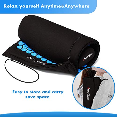 MeeQee Esterilla Acupresin Kit de Masaje Para El Dolor De Espalda y Cuello Dolor Ciático,Insomnio,Alivio Muscular Relajación For Acupresion flor de Loto Mejorada