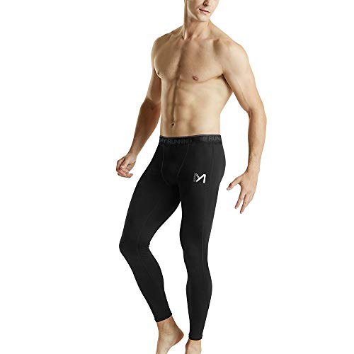 MEETYOO Leggings Hombre, Pantalón de Compresión Secado Rápido Pantalones Deporte Mallas Largas para Running Fitness Yoga