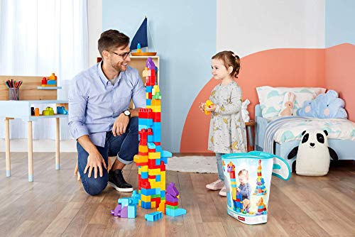 Mega Bloks - Juego de construcción de 60 piezas - bolsa ecológica clásica - juguetes bebe 1 año - (Mattel DCH55)