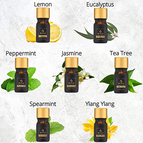 Mehak Set de aceites esenciales, 14 botellas de 5 ml de aceite, set de aceites esenciales puros y naturales, difusor de aceite, aceite de masaje, aceite de aromaterapia, aceite terapéutico.