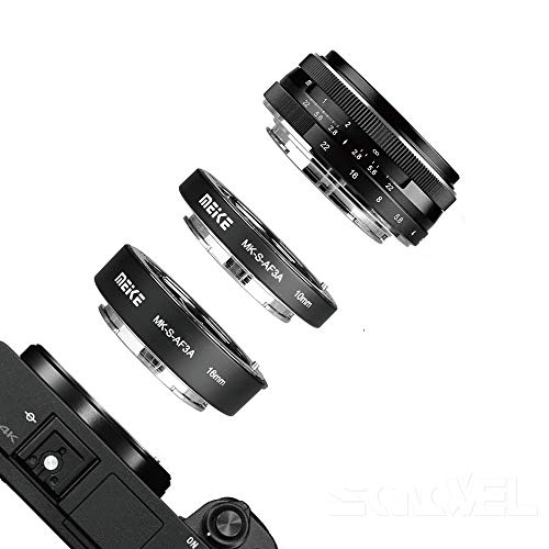 Meike MK-S-AF3A Anillo de adaptador de tubo de extensión de enfoque automático de enfoque automático (10mm + 16mm) para Sony