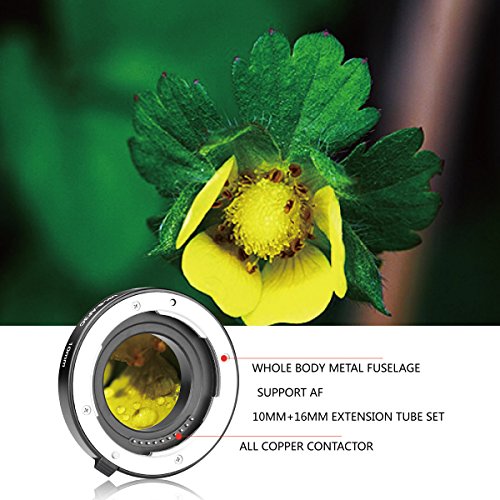 Meike MK-S-AF3C Metal Enfoque automático Anillo adaptador de tubo de extensión de 10 mm 16 mm para Sony E-Monte APS-C Cámara sin espejo NEX3 MEX5 NEX6 NEX7 A5000 A6000 A6300 A6500 (Negro)