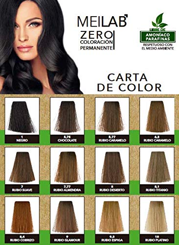 MEILAB - Tinte permanente sin amoniaco - Pack de 3 unidades - Color Rubio medio #7