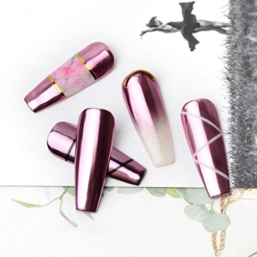 MEILINDS 1g Oro Rosa Cromo Polvo Puro Magia Espejo Efecto Polvo de Uñas Pigmentos de Manicura Arte de Maquillaje DIY Chrom