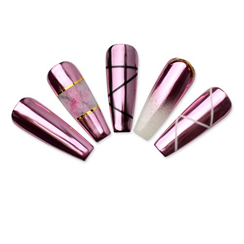 MEILINDS 1g Oro Rosa Cromo Polvo Puro Magia Espejo Efecto Polvo de Uñas Pigmentos de Manicura Arte de Maquillaje DIY Chrom