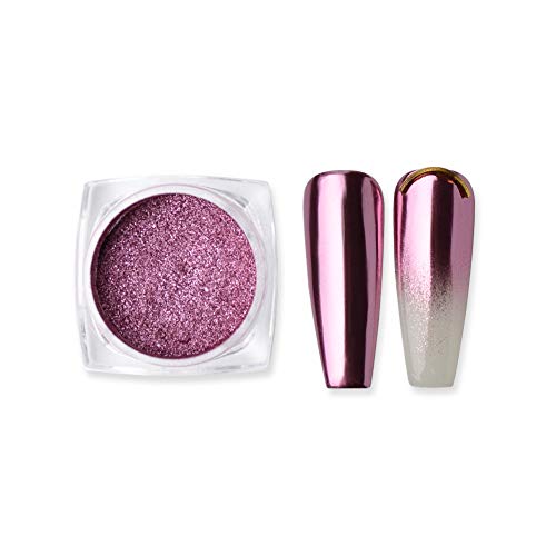 MEILINDS 1g Oro Rosa Cromo Polvo Puro Magia Espejo Efecto Polvo de Uñas Pigmentos de Manicura Arte de Maquillaje DIY Chrom