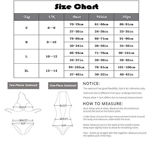 Meizas Conjuntos de Bikinis para Mujer, Gris + Blanco, Medium