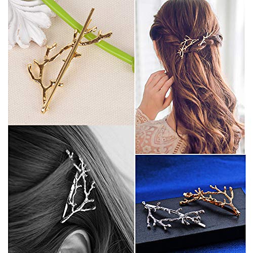 MEJOSER 8 Horquillas Pelo Mujer Clips Pasadores Pinzas Adornos Accesorios Cabello Dorado Plata Bronce