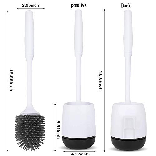 MEKEET Cepillo y Soporte para Inodoro de Silicona, Juego de portaescobillas para Inodoro para baño, Kit de Cepillo de Limpieza para Inodoro de Silicona con Cepillo de cerdas Suaves