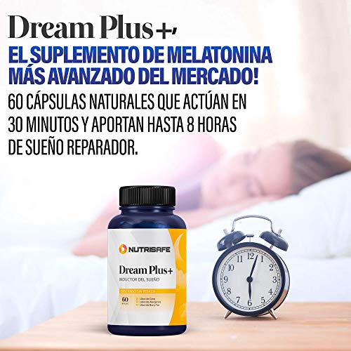 Melatonina Pura con L-Teanina, Valeriana y Vitamina B6 | Mejora la Calidad del Sueño | Conciliación Rápida y Natural | Efectos duraderos hasta 8 horas | Fórmula Microencapsulada | 60 Cápsulas.
