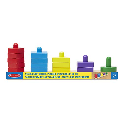 Melissa & Doug- Stack & Sort Board Tablero para Apilar y Clasificar, Multicolor (379) , color/modelo surtido