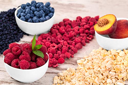 Melocotones liofilizados 100% naturales, sin gluten, sin azúcares añadidos, sin conservantes, merienda de fruta saludable (100g)