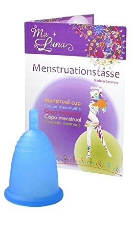 MeLuna Classic Copa Menstrual, Palito, Azul, Talla S - 1 Unidad