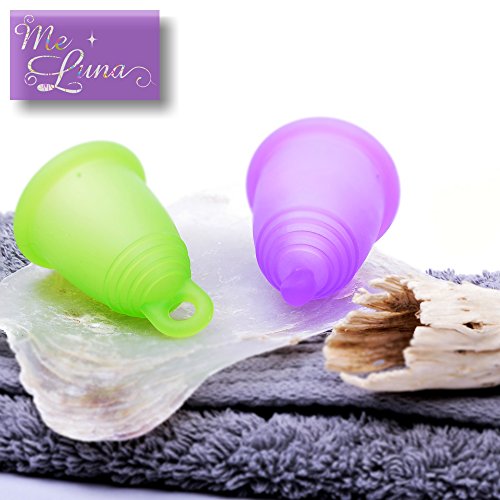 MeLuna Soft Copa Menstrual, Palito, Rosa, Talla M - 1 Unidad