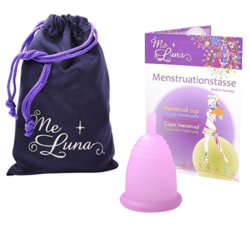 MeLuna Soft Copa Menstrual, Palito, Rosa, Talla M - 1 Unidad
