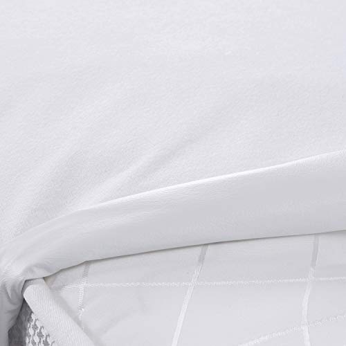 Melunda Protector de Colchón Impermeable 160 x 200 cm | Capa Superior de algodón Transpirable con Esquinas dobladas | Hipoalergénico y Antibacteriano | Oeko-Tex® Standard 100