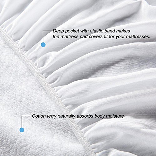 Melunda Protector de Colchón Impermeable 160 x 200 cm | Capa Superior de algodón Transpirable con Esquinas dobladas | Hipoalergénico y Antibacteriano | Oeko-Tex® Standard 100