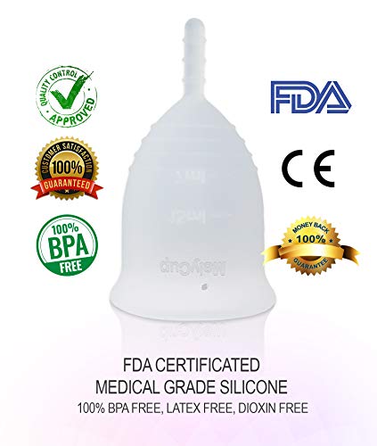 Melycup Copa Menstrual Small Interior Mujeres Suave Silicona Médica Orgánica Ecológica Flexible Certificado FDA Económica Plegable Flujo Regular Abundante Paquete Deportivo (Pequeña)