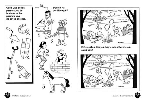 Memoria de elefante: Cuaderno para Primero De Primaria: Juegos para niños de 5 y 6 años: primero de primaria: Cuadernillo de actividades: 1 (cuadernos de actividades)