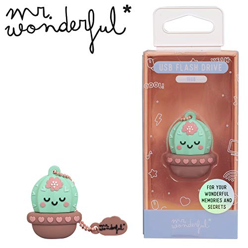 Memoria USB 16 GB Cactus – Memoria Flash Drive 2.0 Original Mr Wonderful, Tribe FD038503