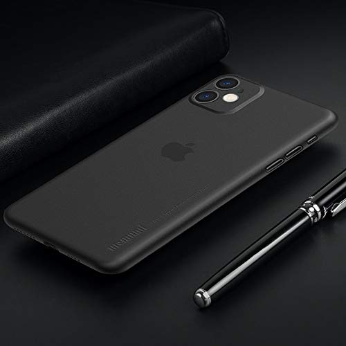 memumi para iPhone 11 Funda Ultra Thin Protectora Trasera con Matte Finish Coating Carcasa Funda para iPhone11 2019 Case Anti-arañazos y Sin Huella Digital (Negro Mate Translúcido)