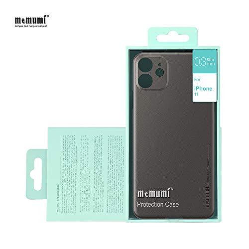 memumi para iPhone 11 Funda Ultra Thin Protectora Trasera con Matte Finish Coating Carcasa Funda para iPhone11 2019 Case Anti-arañazos y Sin Huella Digital (Negro Mate Translúcido)