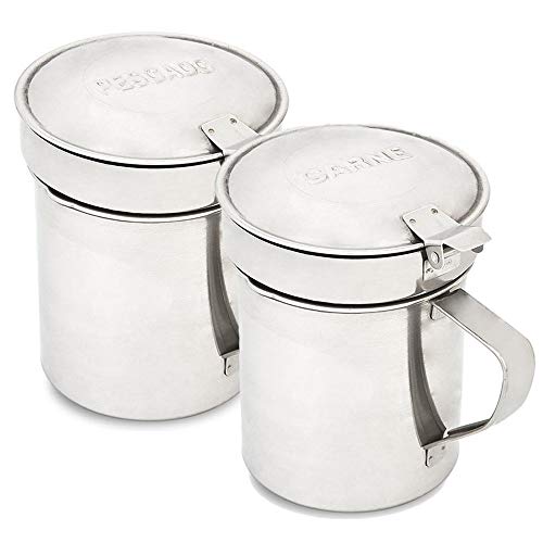 Menax - Grasera Inox - Carne y Pescado - 0,5 Litros - Set de 2