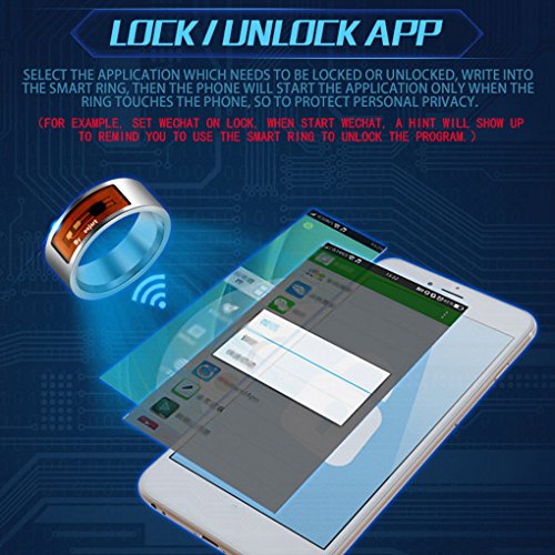 Mengonee Anillo LED Digital Accesorios inteligente a prueba de agua Anillos inteligentes NFC multifuncional magia dedo usable