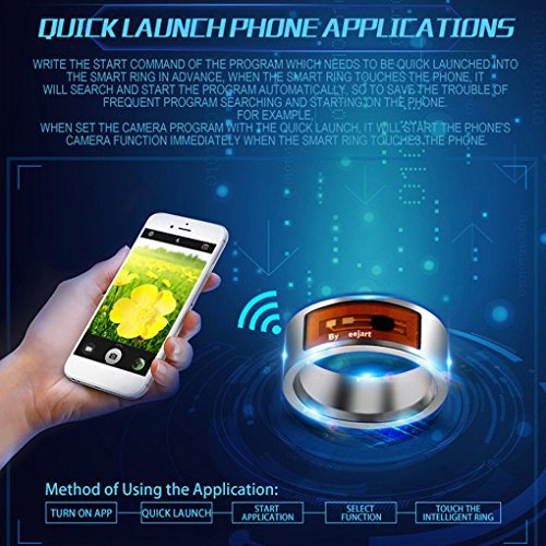 Mengonee Anillo LED Digital Accesorios inteligente a prueba de agua Anillos inteligentes NFC multifuncional magia dedo usable