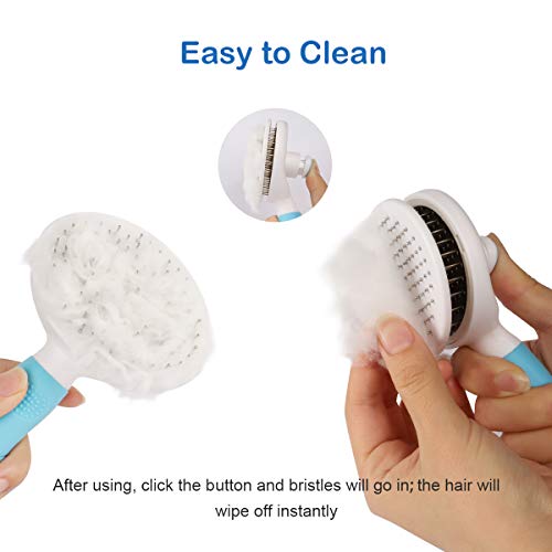 MENNYO Cepillo Perro Gato, Peine de Limpieza Autolimpiante, Accesorios Profesionales para Mascotas Pelo Largo/Corto - Guitar 95% los Pelos Muertos, Reduce la Caida de Cabello