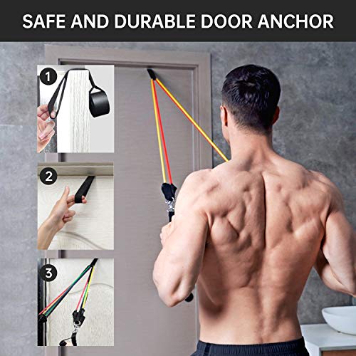 MENNYO Cintas Elasticas Musculacion 17PCS con 5 Bandas Elásticas Fitness 5 Bandas de Resistencia con 2 Bolsa de Transporte para Entrenamiento de Resistencia, Fisioterapia, Ejercicios en El Hogar