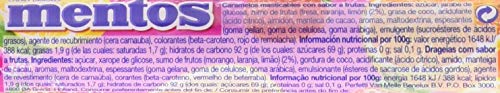 Mentos Frutas, Caramelo Masticable con Zumo de Frutas - 20 unidades de 38 gr. (Total 760 gr.)