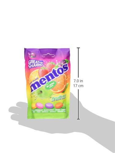 Mentos Mix Frutas, Caramelo Masticable con Zumo de Frutas - 7 bolsas de 160 gr. (Total 1.120 gr.)