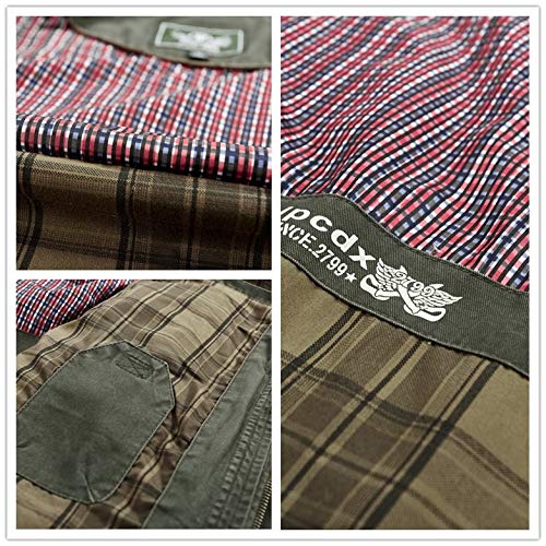 MERCIY Hombres Chaqueta Primavera otoño e Invierno Algodón Militar Chaqueta (L, Caqui)