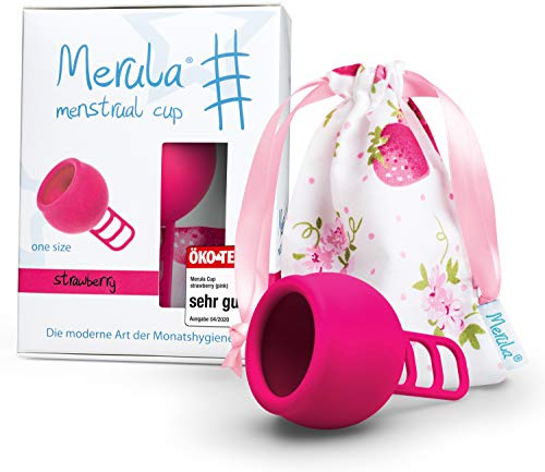 Merula Cup strawberry (rosa) - Tamaño único copa menstrual de silicona de grado médico