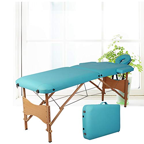 Mesa de Masaje Camillas de Masaje Plegable de 2 Secciones Camilla Portátil y Profesional con Patas de Madera Respaldo Regulable Bolsa de Transporte Reposacabezas y Apoyabrazos Desmontables