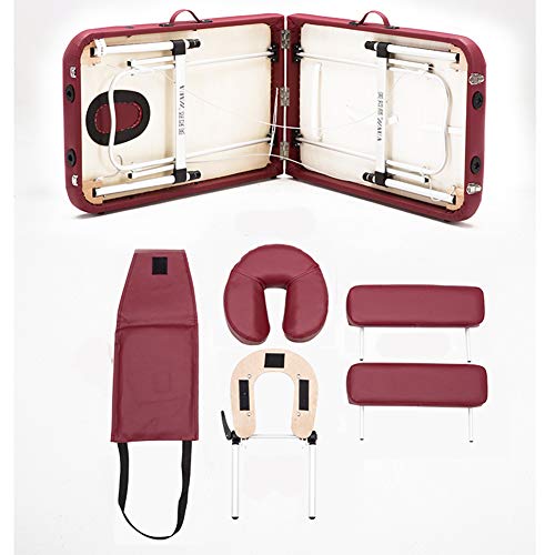 Mesa de Masaje de 3 Secciones Aluminio Camilla Cama Portatil Plegable Ligera Camillas Masajes de Profesional Altura Ajustable Reiki con Reposacabezas, Apoyabrazos, Bolsa de transporte