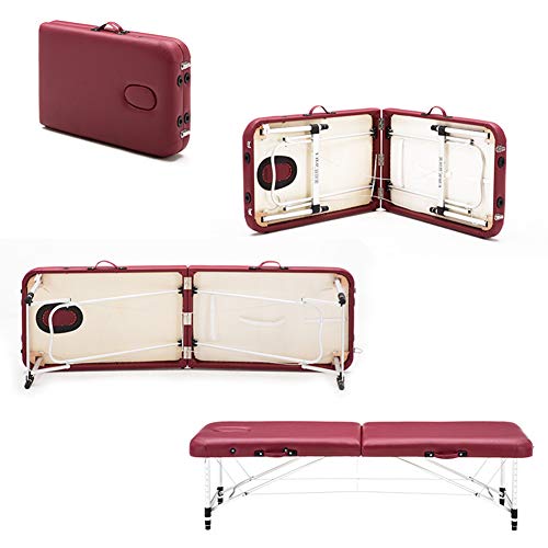 Mesa de Masaje de 3 Secciones Aluminio Camilla Cama Portatil Plegable Ligera Camillas Masajes de Profesional Altura Ajustable Reiki con Reposacabezas, Apoyabrazos, Bolsa de transporte