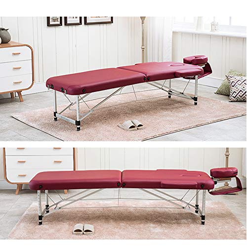 Mesa de Masaje de 3 Secciones Aluminio Camilla Cama Portatil Plegable Ligera Camillas Masajes de Profesional Altura Ajustable Reiki con Reposacabezas, Apoyabrazos, Bolsa de transporte