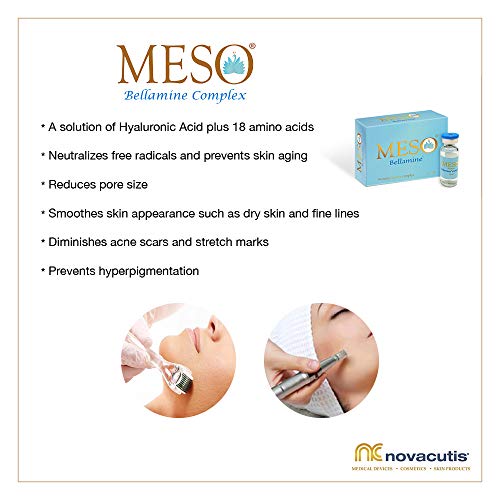 Meso Bellamine ácido hialurónico (15 mg/ml) + 18 Amico ácidos + antioxidantes para microneedling y mesoterapia. Complejo de pesos moleculares diferentes (1x 3,5 ml)