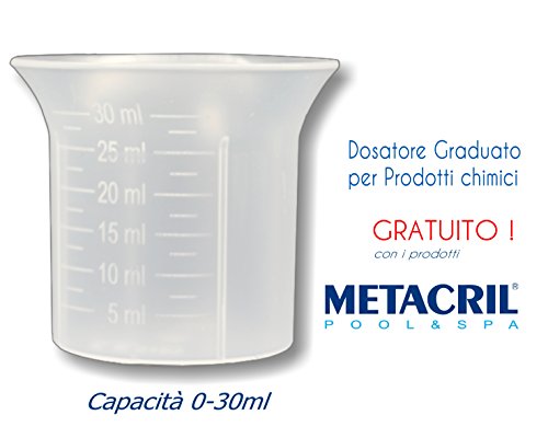Metacril Antialgas Shock Doble acción + dosificador. Alga Clean Shock 1 litro para Piscina y SPA hidromasaje rígidos o inflables (Jacuzzi,teco, dimhora, intex,Bestway,ECC.) Envío inmediato.