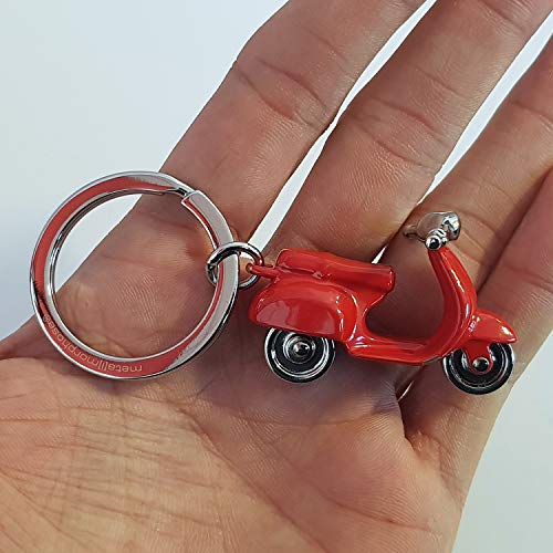 Meta[l]morphose Llavero Scooter roja con Acabados Premium de Acero Inoxidable