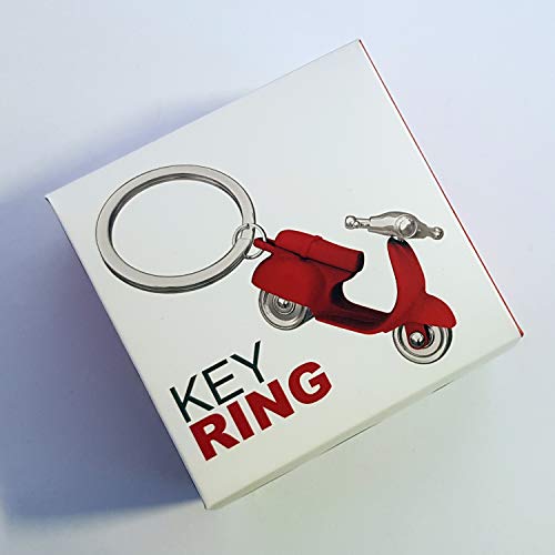 Meta[l]morphose Llavero Scooter roja con Acabados Premium de Acero Inoxidable