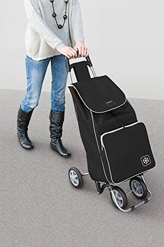 Metaltex Aloe Carro de Compra con 4 Ruedas, Tela, Negro, 120x60x6 cm